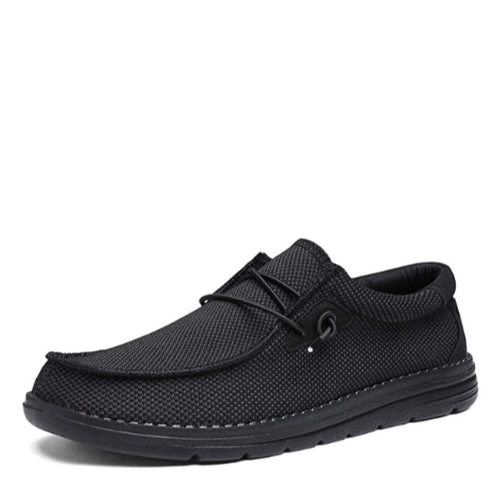 Bruno Marc Ultra Lightweight Black Loafers Stretch Shoes Men 7.5 Women 8.5